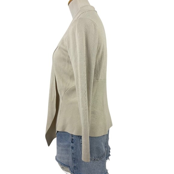 Eileen Fisher Sweater Women's Petite Small Open Front Cardigan Silk Blend Cream - Picture 5 of 10